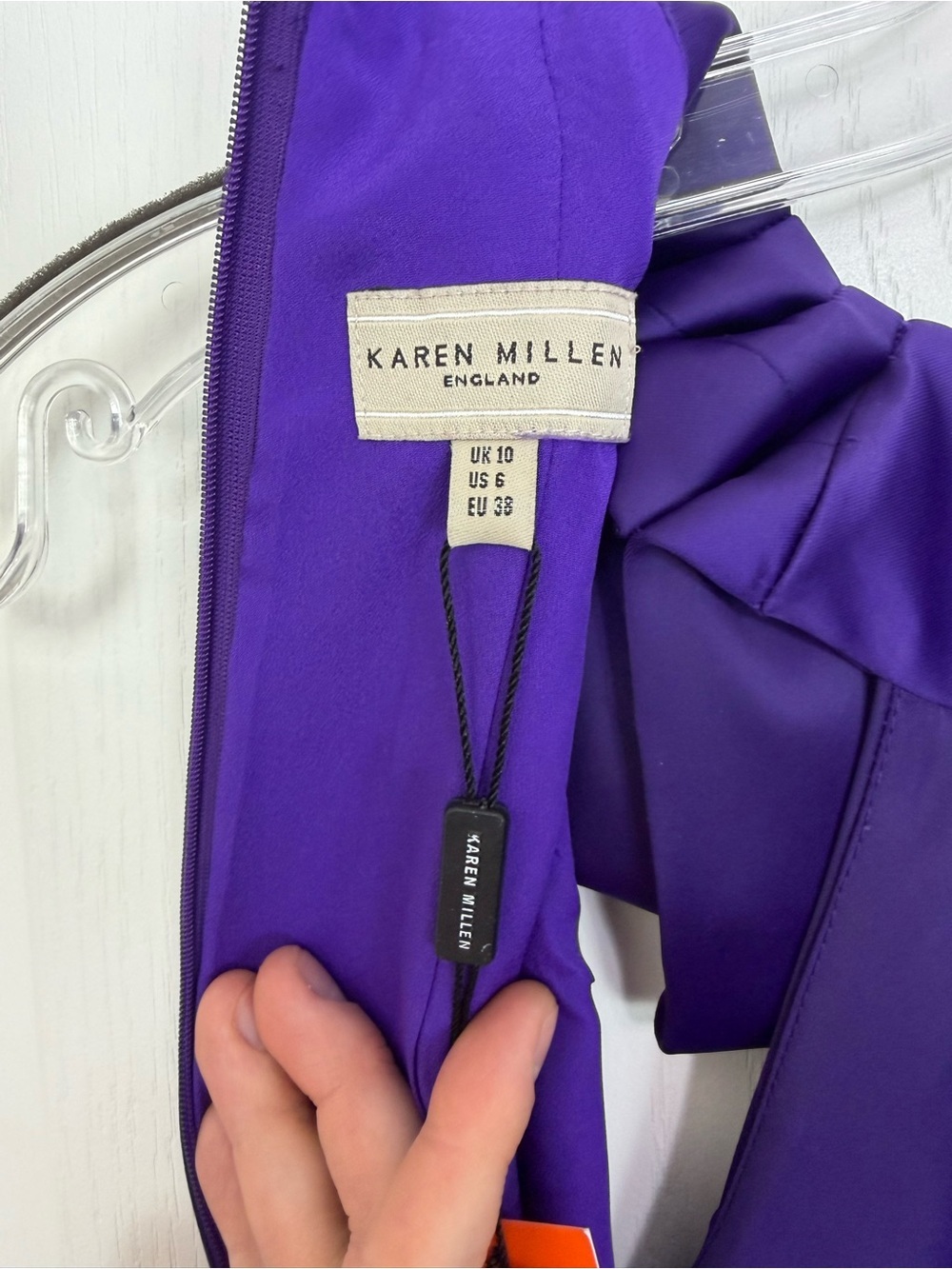 New Karen Millen Cocktail Formal Evening Dress Size 6 Purple - Picture 7 of 9
